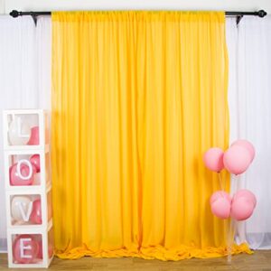 Chiffon Backdrop Curtain 5FTx7FT Gold Semi-Sheer Curtains 2 Panels Gold Chiffon Drapes for Backdrop Wedding Ceremony Decorations (Gold, 5FTx7FTx2PCS)