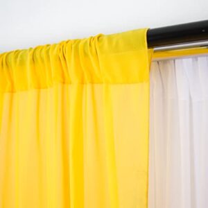 Chiffon Backdrop Curtain 5FTx7FT Gold Semi-Sheer Curtains 2 Panels Gold Chiffon Drapes for Backdrop Wedding Ceremony Decorations (Gold, 5FTx7FTx2PCS)