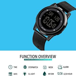 HOK Digital Sport Watch with Stopwatch Alarm Calendar, Waterproof,LED Back Light,Ultra-Thin Wrist Watch for Man and Woman