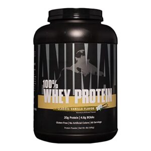 animal 100% whey protein powder – whey blend for pre- or post-workout, recovery or an anytime protein boost– low sugar – vanilla, 4 lb