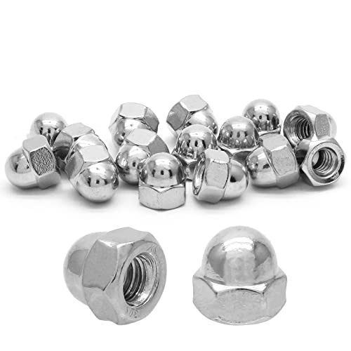 Piutouyar Acorn Cap Nuts Hex Nut 1/4-20, 304 Stainless Steel 18-8 Hex Dome Cap Nut (20Pcs)