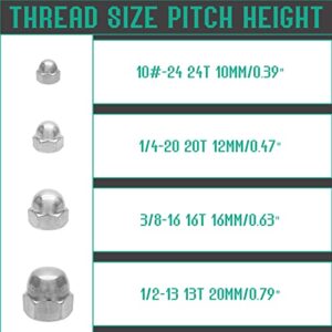 Piutouyar Acorn Cap Nuts Hex Nut 1/4-20, 304 Stainless Steel 18-8 Hex Dome Cap Nut (20Pcs)