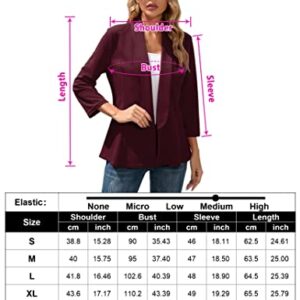 KOJOOIN 3/4 Sleeve Blazers for Women Business Casual Blazers for Work Lightweight Blazers Suit Jackets Grape Purple XL