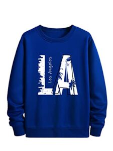 soly hux men's graphic crewneck sweatshirts letter print long sleeve pullover casual vintage tops royal blue letter l