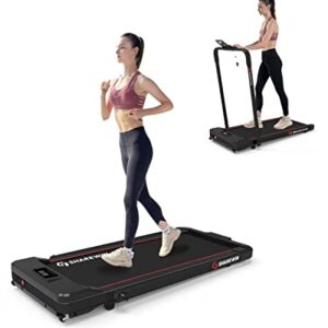 Under Desk Treadmill, 2 in 1 Foliding Treadmill, Walking Machine, Portable 2.5HP Electric Treadmill, Walking Pad, FoldableTreadmill Compact Electric Running Jogging for Home Office