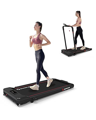 Under Desk Treadmill, 2 in 1 Foliding Treadmill, Walking Machine, Portable 2.5HP Electric Treadmill, Walking Pad, FoldableTreadmill Compact Electric Running Jogging for Home Office