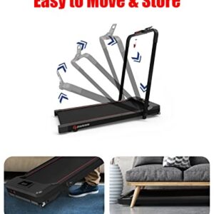 Under Desk Treadmill, 2 in 1 Foliding Treadmill, Walking Machine, Portable 2.5HP Electric Treadmill, Walking Pad, FoldableTreadmill Compact Electric Running Jogging for Home Office