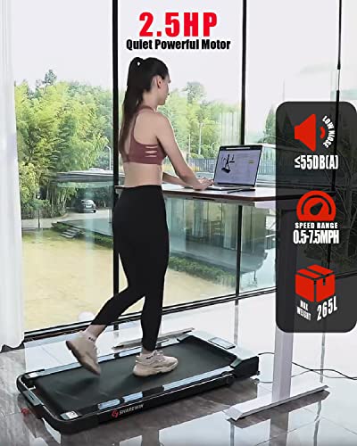 Under Desk Treadmill, 2 in 1 Foliding Treadmill, Walking Machine, Portable 2.5HP Electric Treadmill, Walking Pad, FoldableTreadmill Compact Electric Running Jogging for Home Office