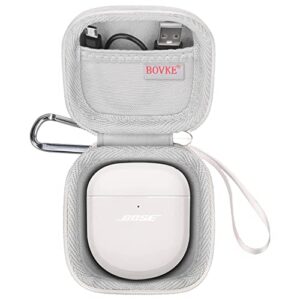 bovke carrying case for bose quietcomfort earbuds ii/bose qc earbuds 2 / quietcomfort ultra earbuds wireless noise cancelling in-ear headphones, mesh pocket for cables eartips, soapstone (case only)