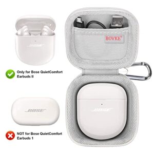 BOVKE Carrying Case for Bose QuietComfort Earbuds II/Bose QC Earbuds 2 / QuietComfort Ultra Earbuds Wireless Noise Cancelling in-Ear Headphones, Mesh Pocket for Cables Eartips, Soapstone (Case Only)