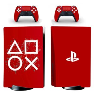 jochui ps5 standard disc console controllers game icons skin sticker decals play station 5 console and controllers red