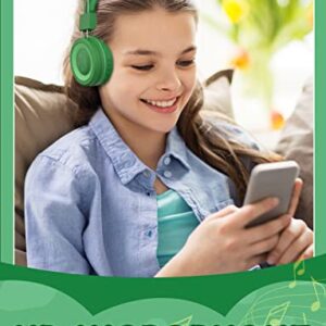 SIMJAR Kids Bluetooth Headphones with Microphone for School, Dinosaur Over-Ear Kids Wireless Headphones with Volume Limiter 94dB, Foldable Adjustable Headband for iPad/Airplane/Travel/Tablet (Green)