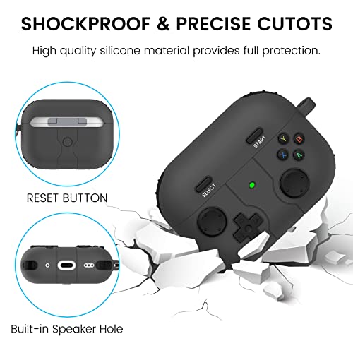 2 Pack for AirPods Pro 2nd Generation Case, Game Console Design Fashion Cool AirPods Pro 2 Case with Keychain for Men Women Soft Silicone Protective Cover Skin for Apple AirPods Pro 2nd Gen 2022