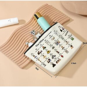 Funny Office Cosmetic Bag Office Fans Inspired Gift TV Show Merchandise Makeup Bag Friendship Gifts for Women Friends Teen Girls Her Birthday Christmas Coworker Gifts for Women Office Prank Alphabet