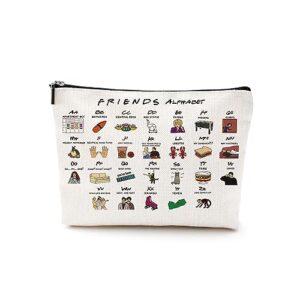 funny friend alphabet cosmetic bag friend fans inspired gift tv show merchandise makeup bag friendship gifts for women friends teen girls her female bff bestie birthday christmas gifts for women