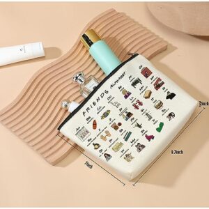 Funny Friend Alphabet Cosmetic Bag Friend Fans Inspired Gift TV Show Merchandise Makeup Bag Friendship Gifts for Women Friends Teen Girls Her Female BFF Bestie Birthday Christmas Gifts for Women