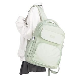 wepoet aesthetic college backpacks for women men,waterproof high school back pack,kawaii everday backpack for teens girls boys,student latop travel backpack(mint green)