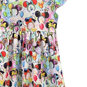 Baby Girls Flutter Sleeve Cartoon Printed Toddlers Spring Summer Michy Ear Head Dress Medium