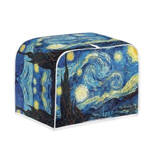 fkelyi van gogh starry night galaxy painting toaster cover 4 slice wide sloth,toaster oven cover,small bread cover