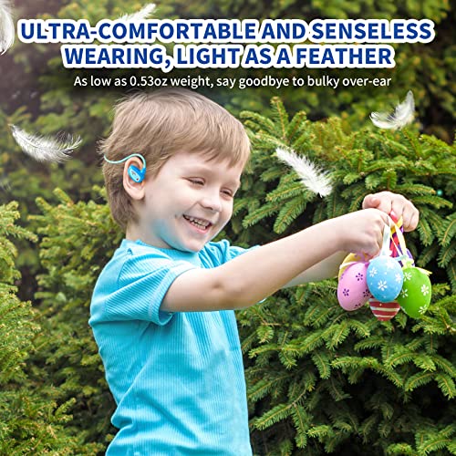 ACREO Open Ear Bluetooth Wireless Headphones with MIC for Children, OpenBuds Kids, Ultra-Light, Portable and Safer for iPad, Tablet or Computers (Navy Blue)