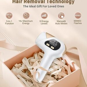 AMOTAOS Laser Hair Removal, IPL Hair Removal for Women and Men, 3-in-1 At-Home Permanent Hair Removal Device 9 Levels Upgraded 999900 Flashes Hair Remover for Face Armpits Arms Bikini Line Legs