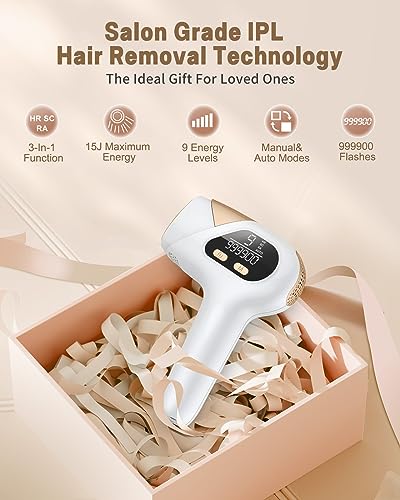 AMOTAOS Laser Hair Removal, IPL Hair Removal for Women and Men, 3-in-1 At-Home Permanent Hair Removal Device 9 Levels Upgraded 999900 Flashes Hair Remover for Face Armpits Arms Bikini Line Legs