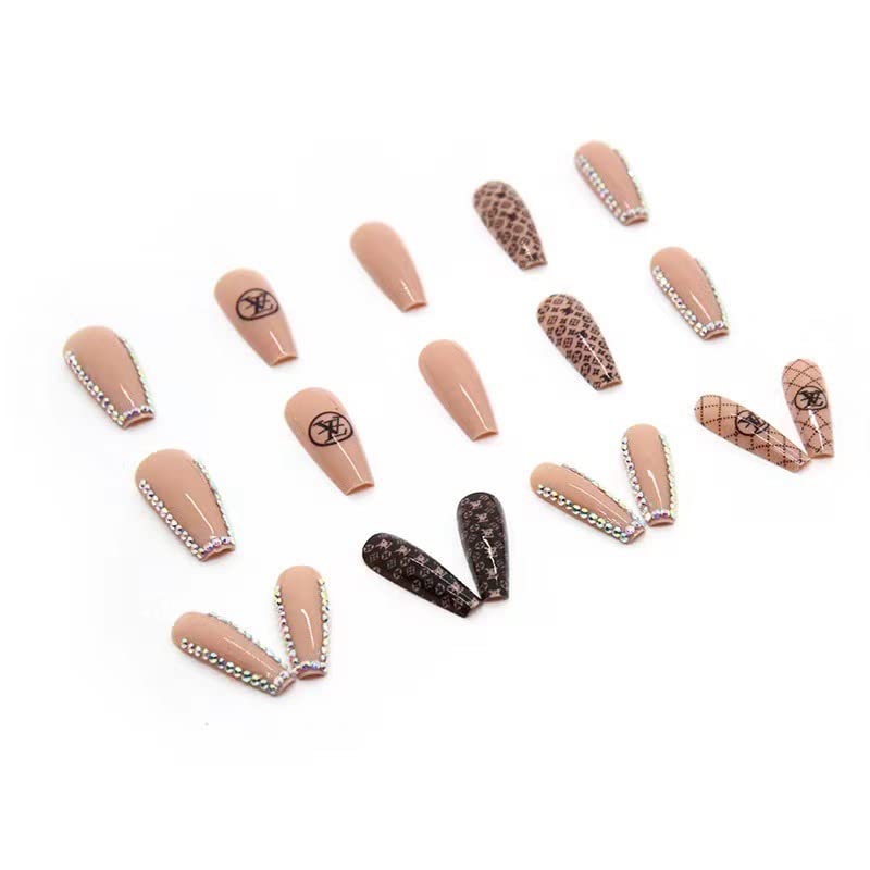 Daffodil Press on Nails Long with Designs False Fake Nails Coffin Artificial Acrylonitrile Butadiene Styrene Nails for Woman stick on Nails with Jelly Glue on Static Nails.