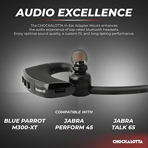 CHOCKALOTTA in-Ear Tip Adapter Compatible with Blue Parrot M300-XT/Jabra Perform 45 / Jabra Talk 65 Headsets (Includes 3-Pcs S/M/L Silicone Ear Tips)