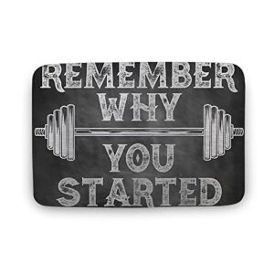 outory new fitness remember why you started doormat,gym lovers doormat,fitness doormat,gym doormat,fitness decor,doormat,indoor doormat,front back door mat 23.6x15.7 inch
