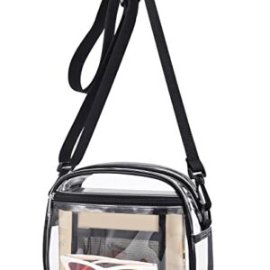 Busiuw Clear Bag Stadium Approved 12x12x6- Clear Purse for Women Clear Crossbody Bag for Concerts Sports Festivals with Front Pocket