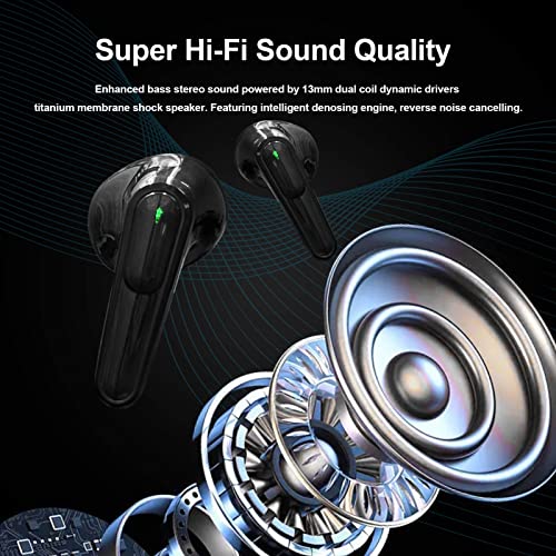 Pro 60 TWS Earbuds Bluetooth 5.3 True Wireless Earphones, Built-in Microphone, IPX7 Waterproof, HD Physical Noise Cancellation Earphones with Hi-Fi Sound