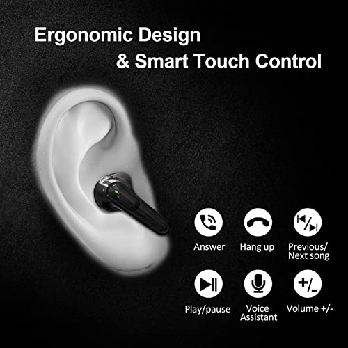 Pro 60 TWS Earbuds Bluetooth 5.3 True Wireless Earphones, Built-in Microphone, IPX7 Waterproof, HD Physical Noise Cancellation Earphones with Hi-Fi Sound