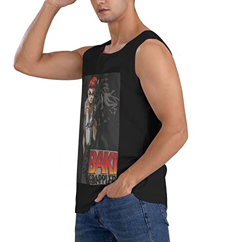 WAYOQI Baki The Grappler Men's Tank Tops Tshirt Sleeveless Shirts Shirt Running Workout Cotton Casual Black Large