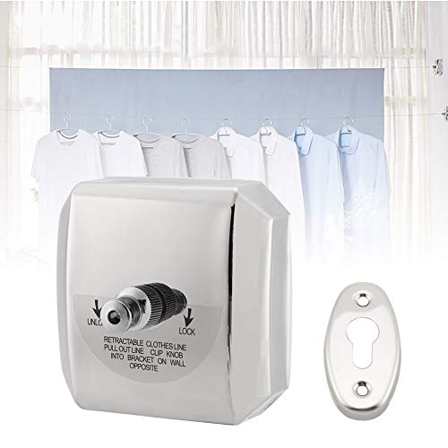 Retractable Clothesline, Square Stainless Steel Retractable Clothesline Indoor Travel Clothesline Clothes Line for Hanging Drying Indoor Room Bathroom Laundry Outdoor Travel.