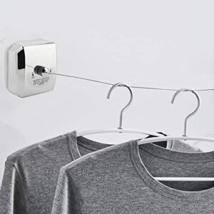 Retractable Clothesline, Square Stainless Steel Retractable Clothesline Indoor Travel Clothesline Clothes Line for Hanging Drying Indoor Room Bathroom Laundry Outdoor Travel.