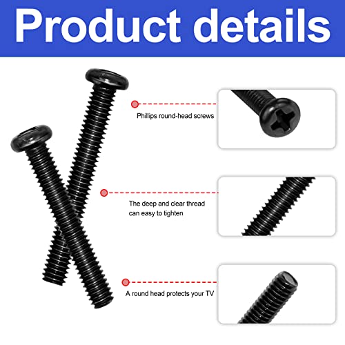 TV Stand Screws for Vizio TV Stand Legs Screws Kit, for Vizio 32” 40” 43” 50” TV Legs D50X-G9 V505-H9 M506X-H9 V505-H19 V505-G9 D43FX-F4 D32H-C1 D32HN-E4 D43N-E4 D40N-E3 Universal TV Mount Screws