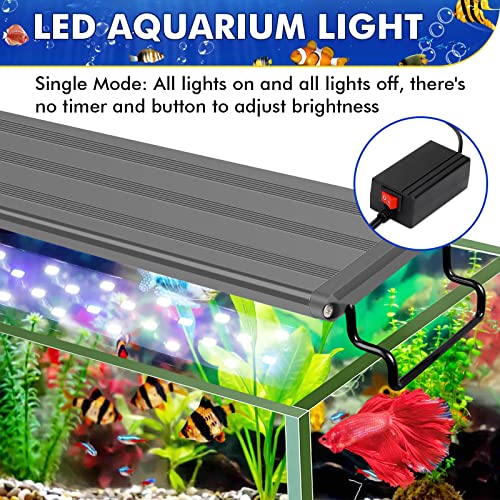 fishkeeper Aquarium Light, 14W Full Spectrum LED Fish Tank Light with Extendable Brackets, for 25"-33" Freshwater Fish & Planted Tank Multi-Color