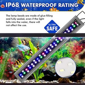 fishkeeper Aquarium Light, 14W Full Spectrum LED Fish Tank Light with Extendable Brackets, for 25"-33" Freshwater Fish & Planted Tank Multi-Color