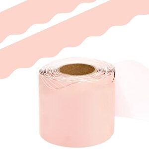 blush bulletin board border pink scalloped border trim for classroom 52ft one roll