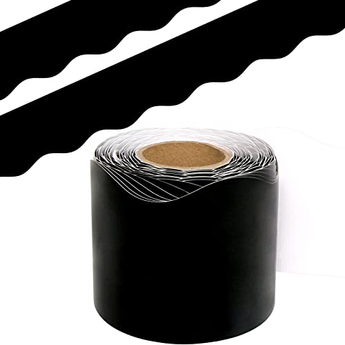 Black Bulletin Board Border Scalloped Border Trim for Classroom 52ft One Roll