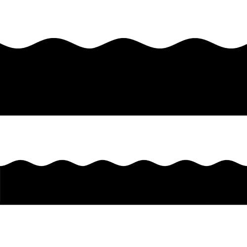 Black Bulletin Board Border Scalloped Border Trim for Classroom 52ft One Roll