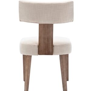 RIVOVA Linen Dining Chairs Set of 4, Modern Dining Chair with Wood Legs, Upholstered Dining Chairs for Dining Room, Kitchen, Vanity, Living Room, Beige