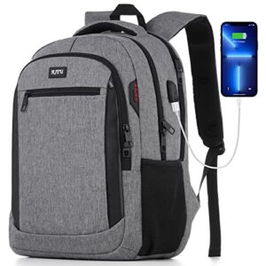 Travel Laptop Backpack, School Backpack Business Anti Theft Slim Durable Laptops Backpack with USB Charging Port Water Resistant College School Computer Bag for Women & Men Fits 15.6 Inch Notebook Over 3 Years Old