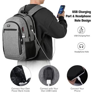 Travel Laptop Backpack, School Backpack Business Anti Theft Slim Durable Laptops Backpack with USB Charging Port Water Resistant College School Computer Bag for Women & Men Fits 15.6 Inch Notebook Over 3 Years Old