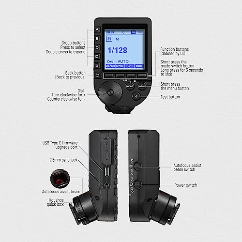 NEEWER QPRO-S TTL Wireless Flash Trigger Compatible with Sony 1/8000s HSS Large LCD Screen Slanted Design 5 Group Buttons 9 Customizable Functions for Q3 Z1 NW420 NW655 NW665 S101-300W PRO/400W PRO