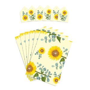 CENTRAL 23 Sunflower Wrapping Paper - Yellow Wrapping Paper - 6 Sheets Floral Gift Wrap - Summer Wrapping Paper For Women - Comes With Fun Stickers - Recyclable