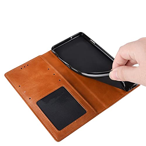 IDEWEI Case for Oppo A57S CPH2387/CPH2385 Leather Stand Wallet Flip Case Cover for Oppo A57S CPH2387/CPH2385 Retro Magnetic Phone Shell Wallet Phone case with Card Slots Red