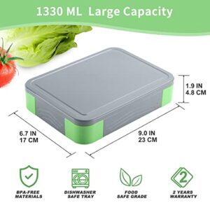 LOVINA Bento Box for Adult Kids, Stylish Teens Adult Lunch Box Containers With 5 Compartments, Durable, Microwave/Dishwasher Safe, BPA-Free, Perfect for On-the-Go Meal(Grey)