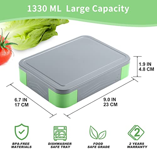 LOVINA Bento Box for Adult Kids, Stylish Teens Adult Lunch Box Containers With 5 Compartments, Durable, Microwave/Dishwasher Safe, BPA-Free, Perfect for On-the-Go Meal(Grey)