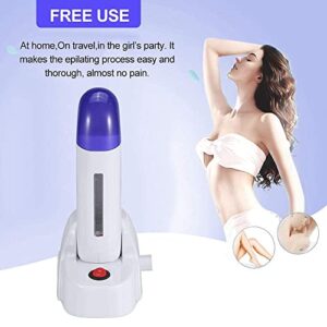 AllStyle By Patel Professional Depilatory Hair Removal Wax Warmer Kit, Wax Roller Kit with Heater Base for Hands, Legs, Armpit, Bikini (Single+Wax)